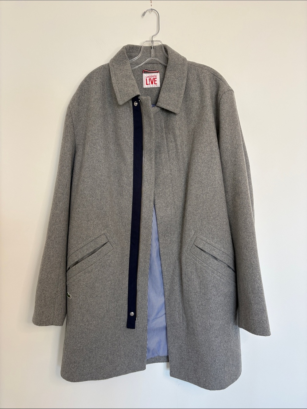 Men’s Lacoste L!ve Collection Wool Dress Coat